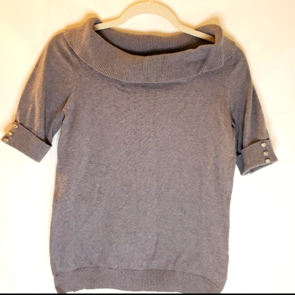 east 5th Short Sleeve Jewelled Sleeve Sweater
